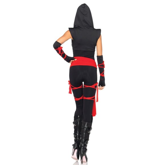 Deadly Ninja Costume - Deep-V Jumpsuit with Accessories - Picture 2 of 2